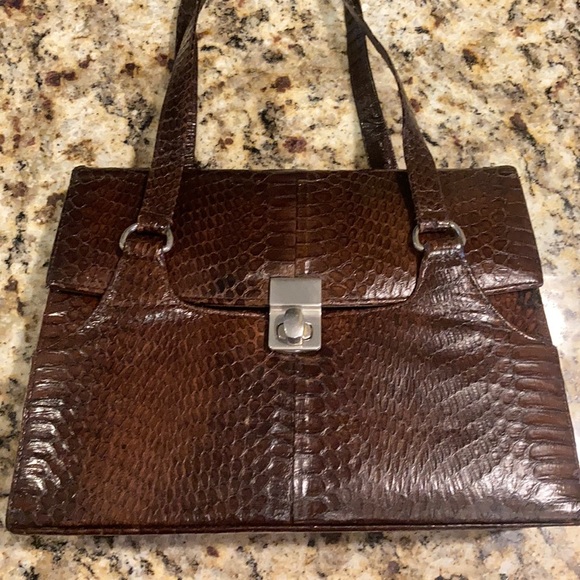 Vintage Real Cobra Skin Kelly style bag - Picture 3 of 12